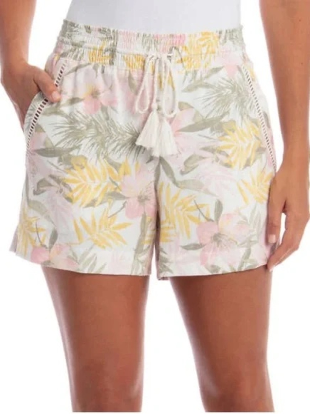 Briggs NewYork Women's Small Linen Blend Pull-On Summer Shorts with Pockets & DS